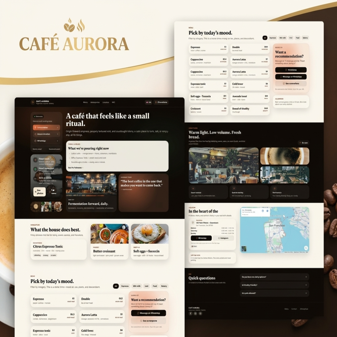Cafe landing page preview